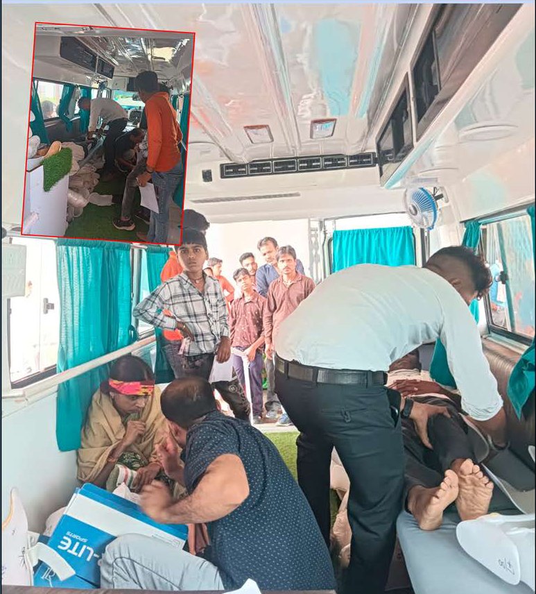 मोबाइल वैन में परीक्षण